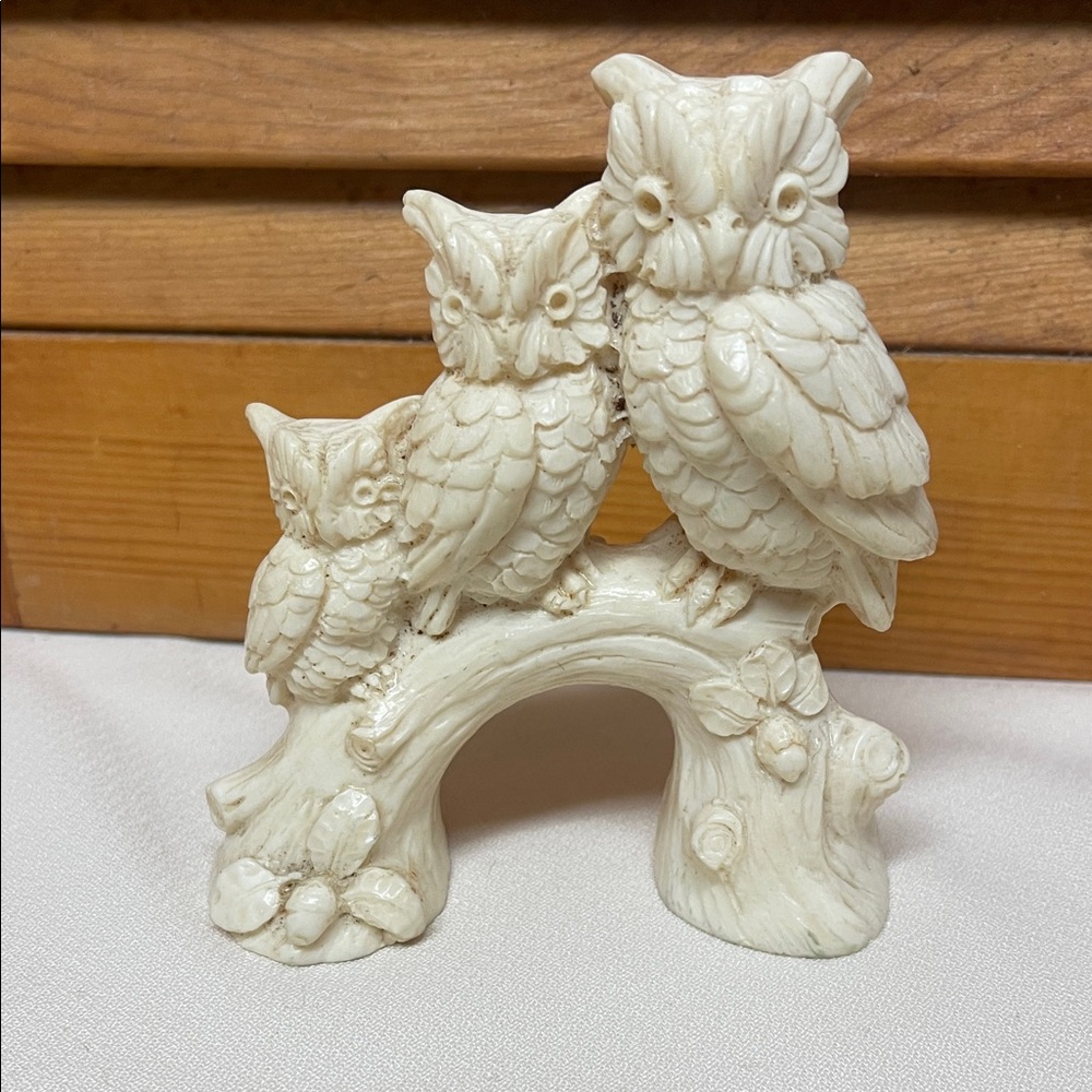 Vintage Italian Owl Figurine Trio by A Santini
